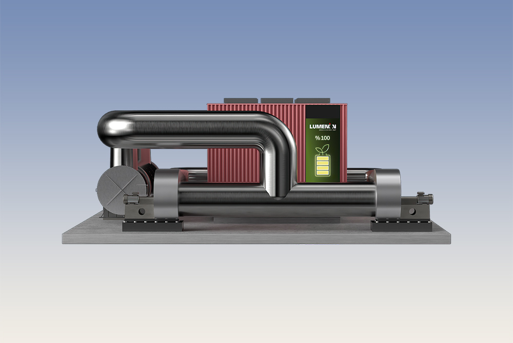 Illustration of the TESCORE high-temperature storage system in frontal view